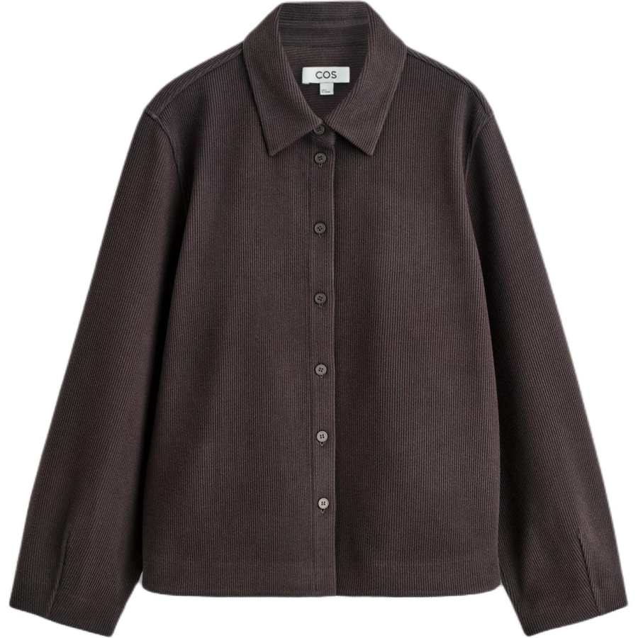 COS Shirts Women's Dark Brown Pointed Collar Moderate