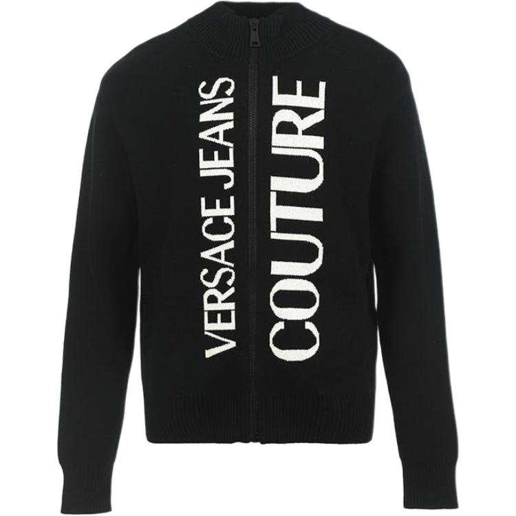 VERSACE JEANS COUTURE 【Previous Season】intarsia logo-knit zip-up jacket
