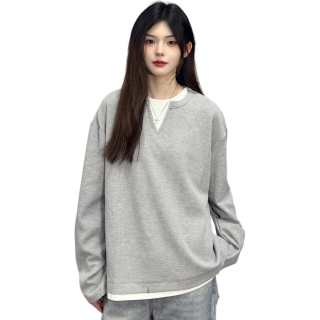 NEVER RULE T Shirts Unisex Gray V Neck Moderate Straight Fit