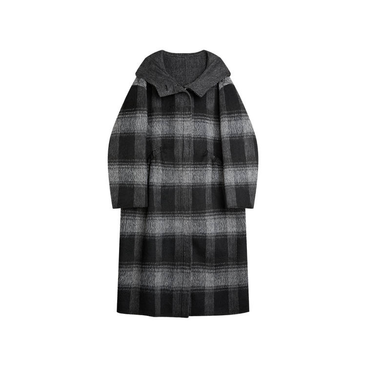 ELLE Coats Women's Black White Hooded Thickened Straight Fit