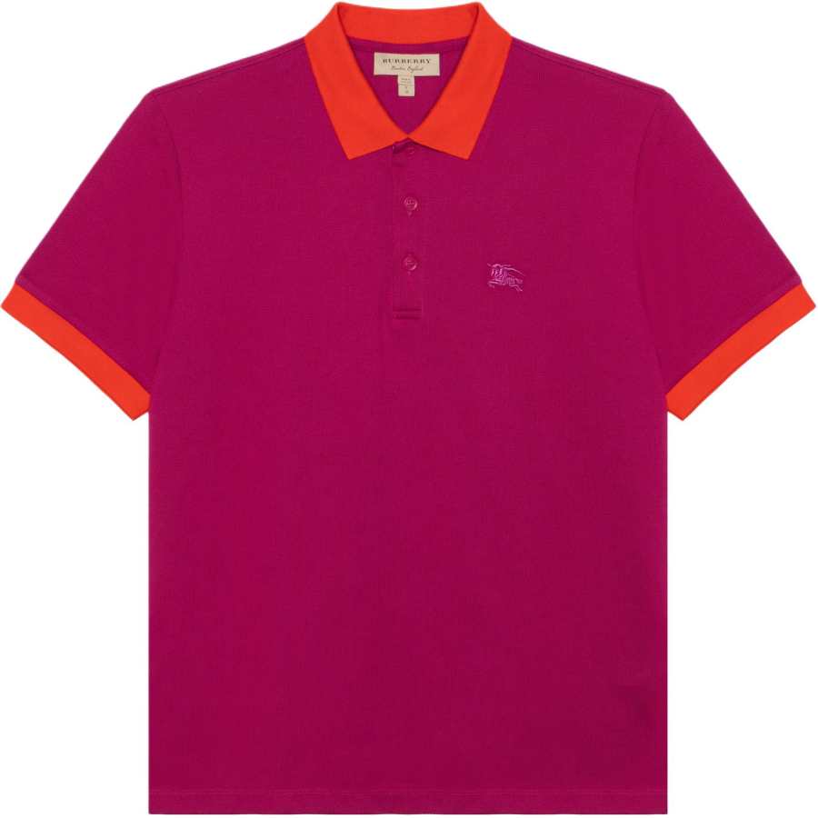 Burberry Polo Shirts Men's Pink Polo Collar Moderate Straight Fit