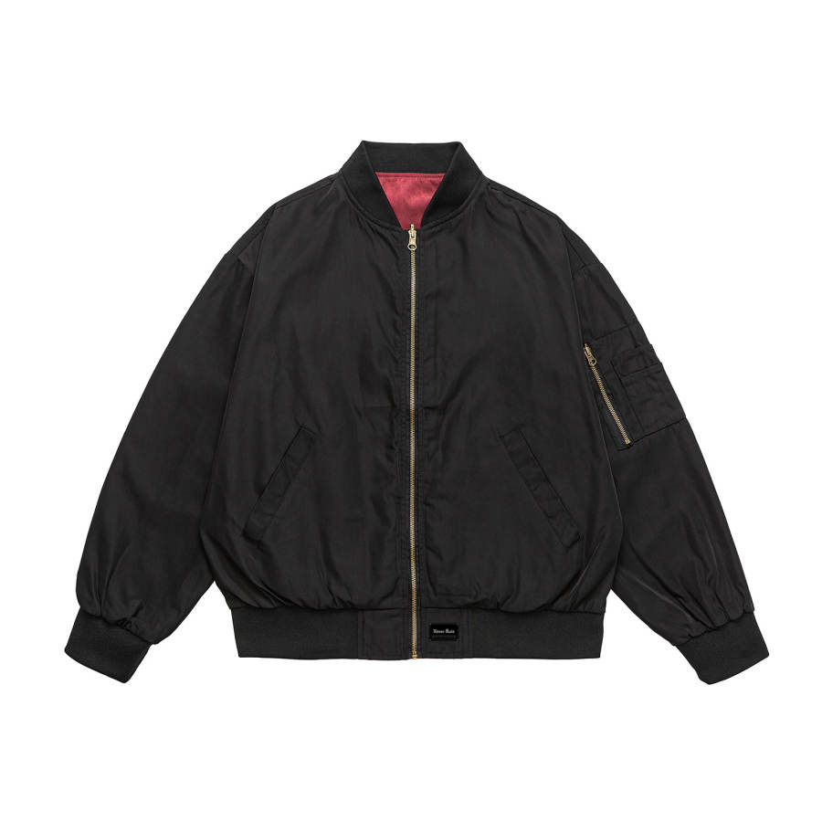 NEVER RULE NEVER RULE Jackets Unisex Black Baseball Collar Moderate