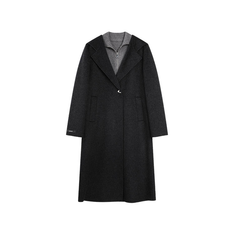 ELLE Coats Women's Black Hooded Thickened