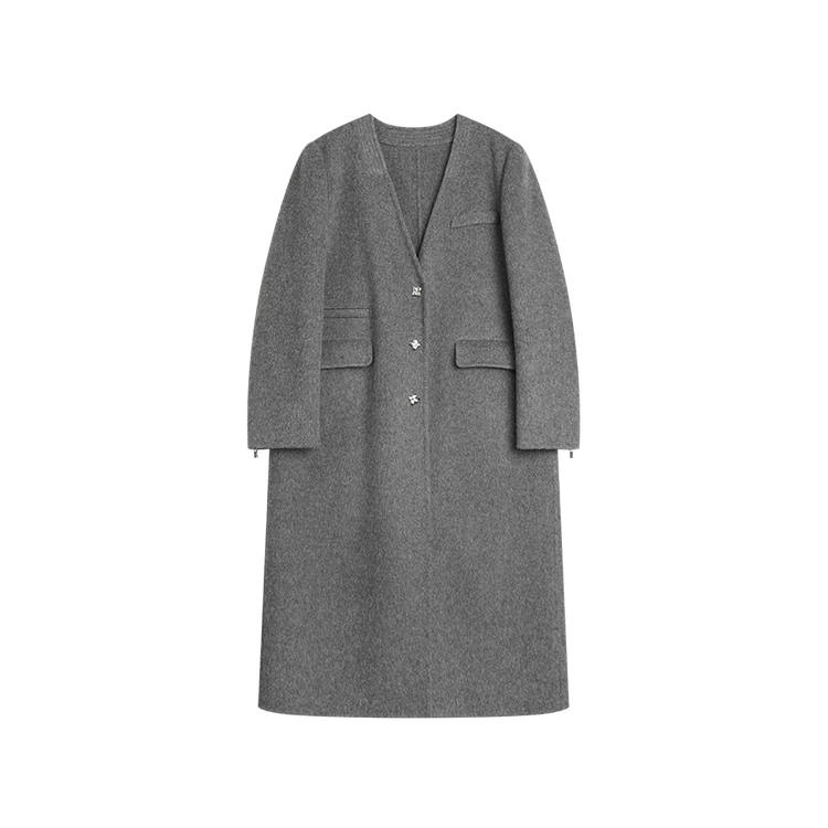 ELLE Coats Women's Medium Gray Thickened Straight Fit