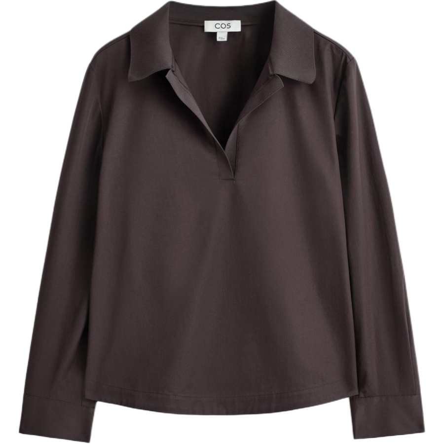 COS Polo Shirts Women's Brown Polo Collar Moderate