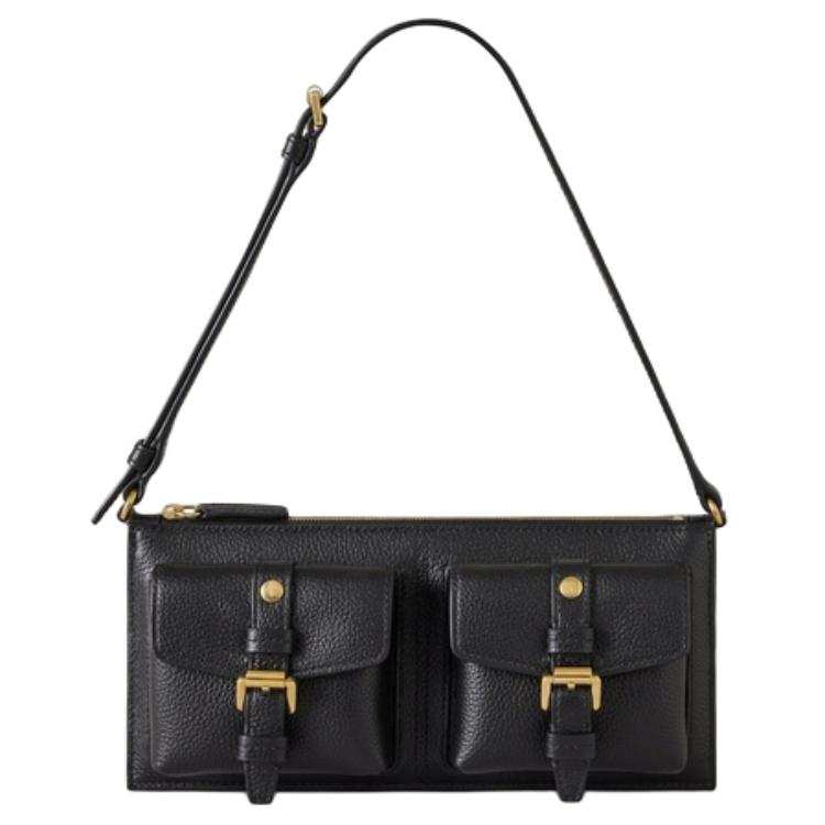 Mulberry Cow Leather Shoulder Bag Mini Women's Black