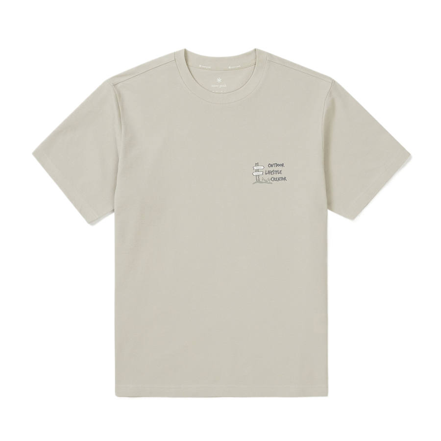 Snow Peak Solorna Gear Short Sleeve T Shirt Beige T Shirt Men's