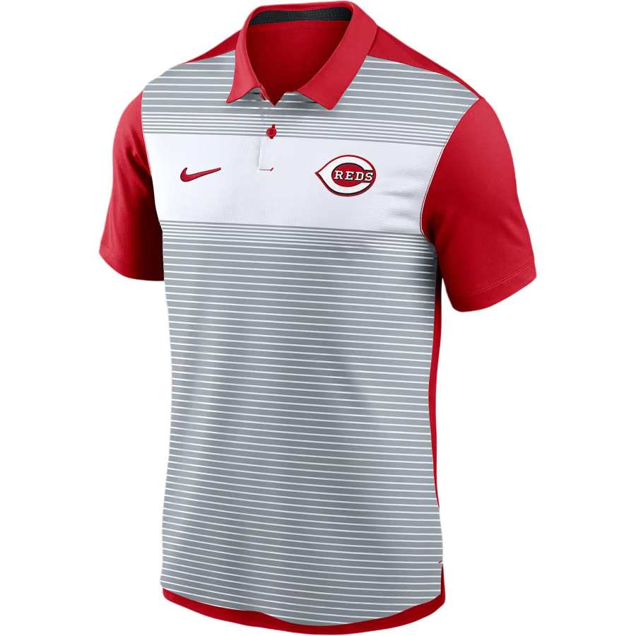 Nike Nike Cincinnati Reds Striped Vapor Polo Men's Nike Dri-FIT Mlb Polo