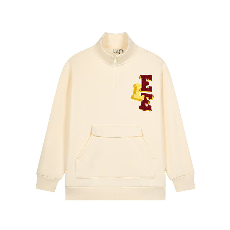 LEE KIDS Sweatshirt Half Open Collar Stand Collar Print Letter Fashion Fleece Lined Thermal Teenagers