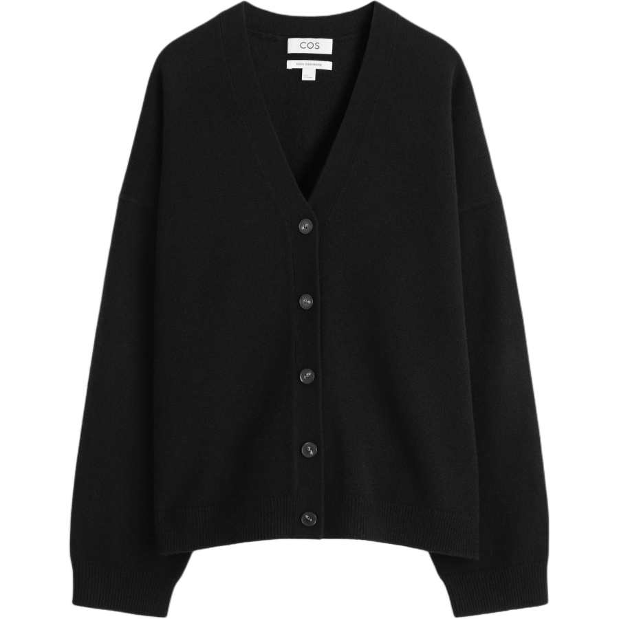 COS Cashmere Sweaters Women's Black V Neck Moderate