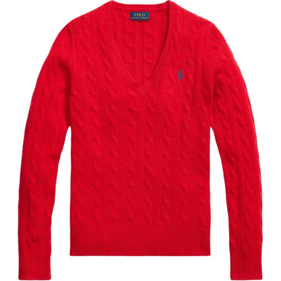 Polo Ralph Lauren signature Polo Pony motif-embroidered cable-knit sweater