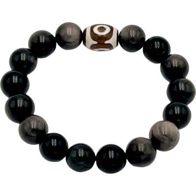 PAUL COSTELLOE Obsidian Beaded Bracelets Unisex