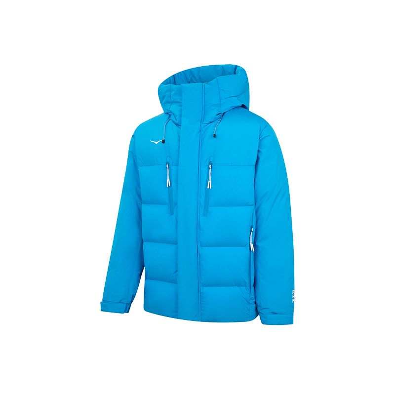 HOKA ONE ONE Down Jackets Men's Huo Gamma Blue Hooded Thickened