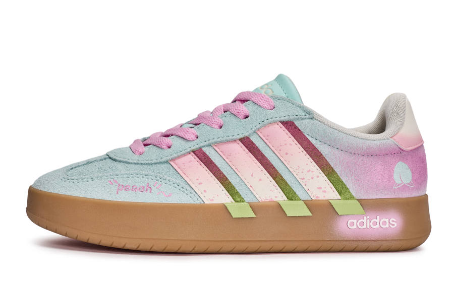 Adidas Adidas BARREDA Walking Planet, Pink Honey Peach Low top German Army Trainers Unisex Blue Pink