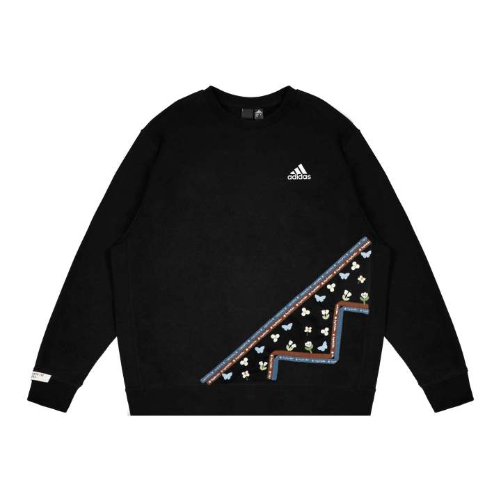Adidas Adidas LABEL Sweatshirts Unisex Black Crew Neck Moderate Regular