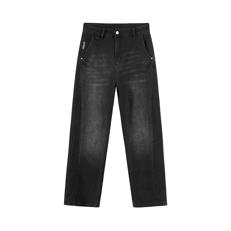 Jeep Jeans Unisex Black Gray Color Moderate Straight Fit Pants