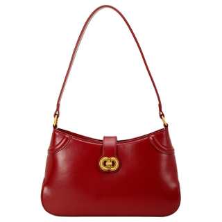 PAYOT Synthetic Leather Shoulder Bag Regular Women's Burgundy/Ecru/Black