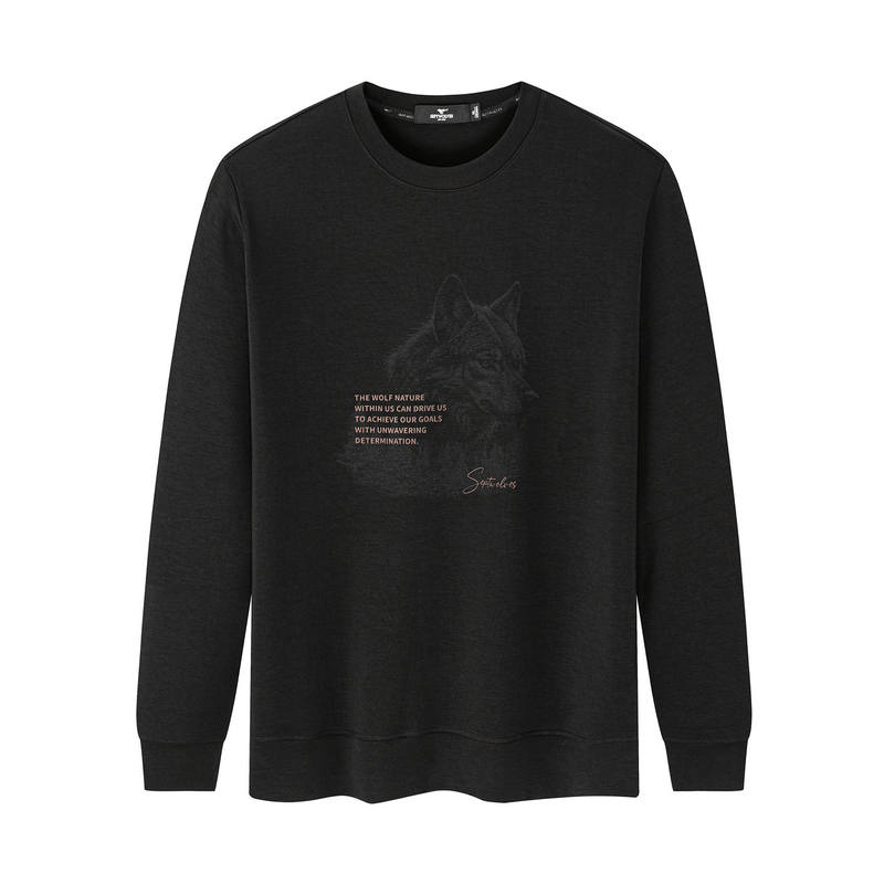 SEPTWOLVES SEPTWOLVES Sweatshirts Men's Black Crew Neck Moderate