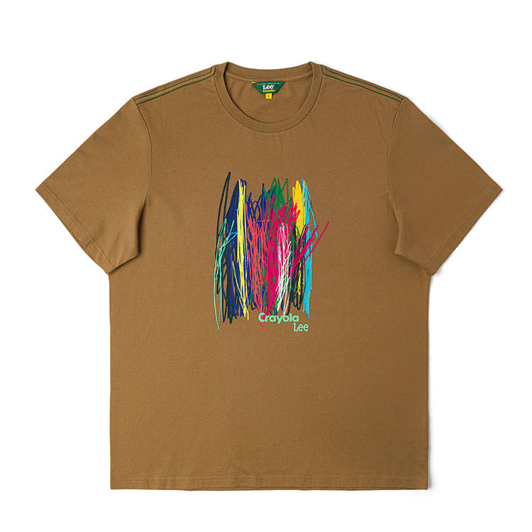 Lee T Shirts Unisex Brown Crew Neck Moderate Straight Fit