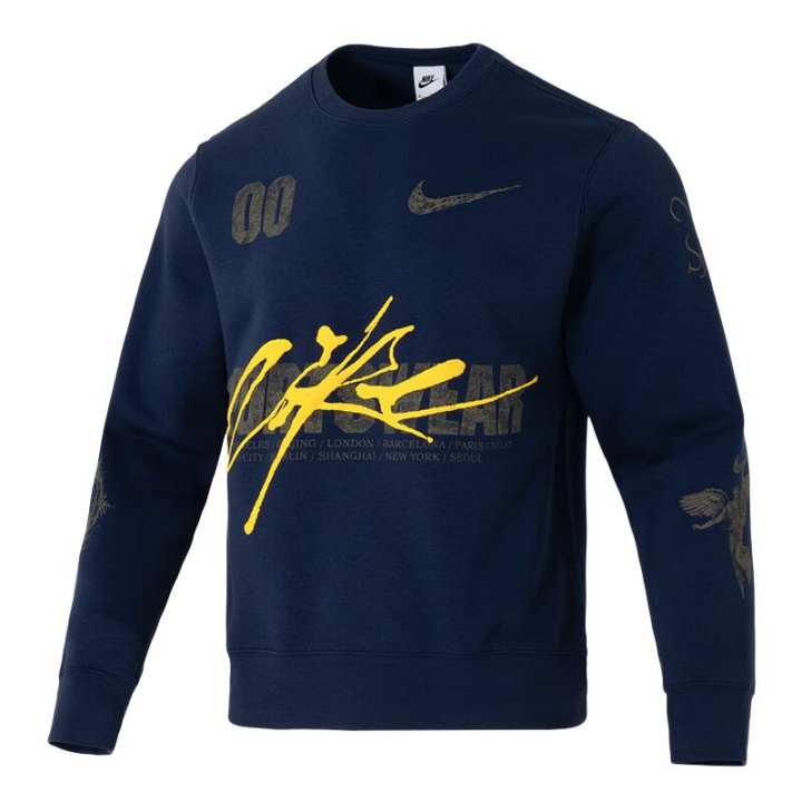 Nike Nike Sweatshirts Men's Sea Blue Crew Neck Moderate