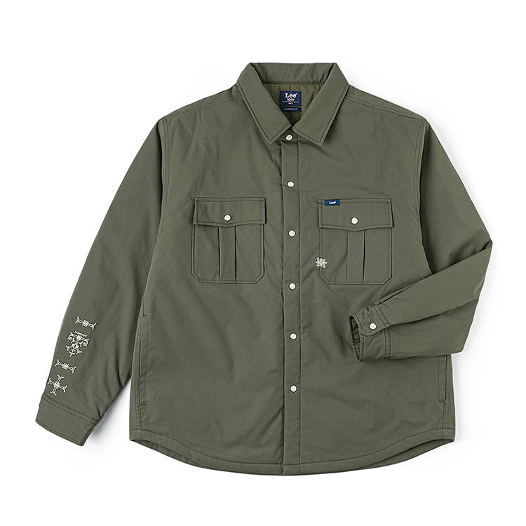 Lee Shirts Men's Olive Green Lapel Moderate Other