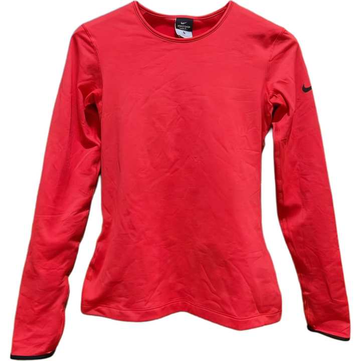 Nike Nike Pro T Shirts Women's Red Crew Neck Moderate Straight Fit
