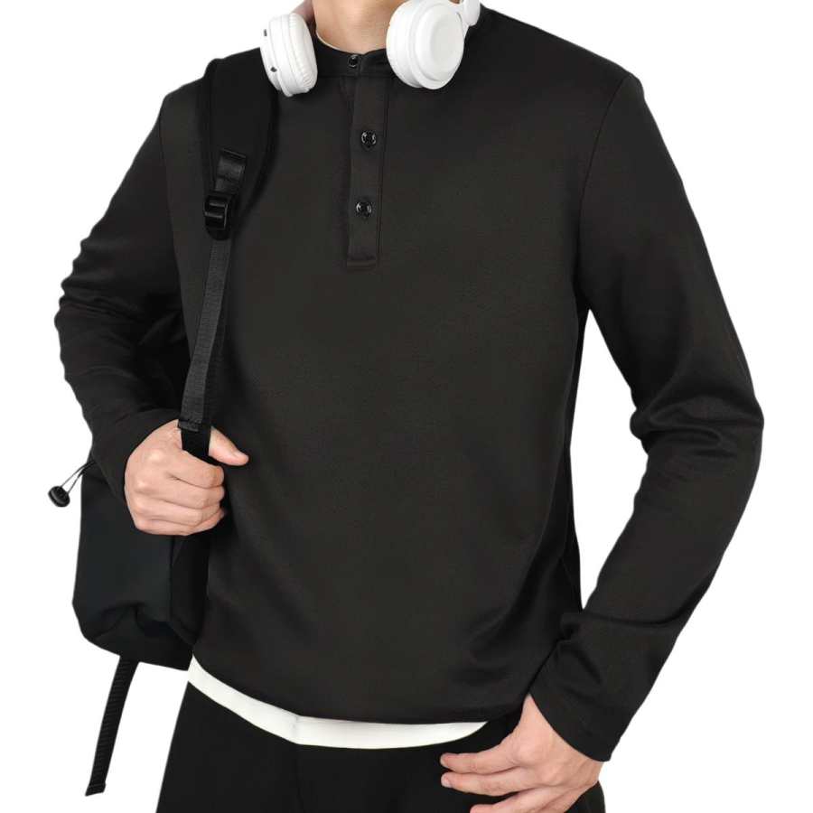 Hodo T Shirts Men's Henry Collar Moderate Straight Fit