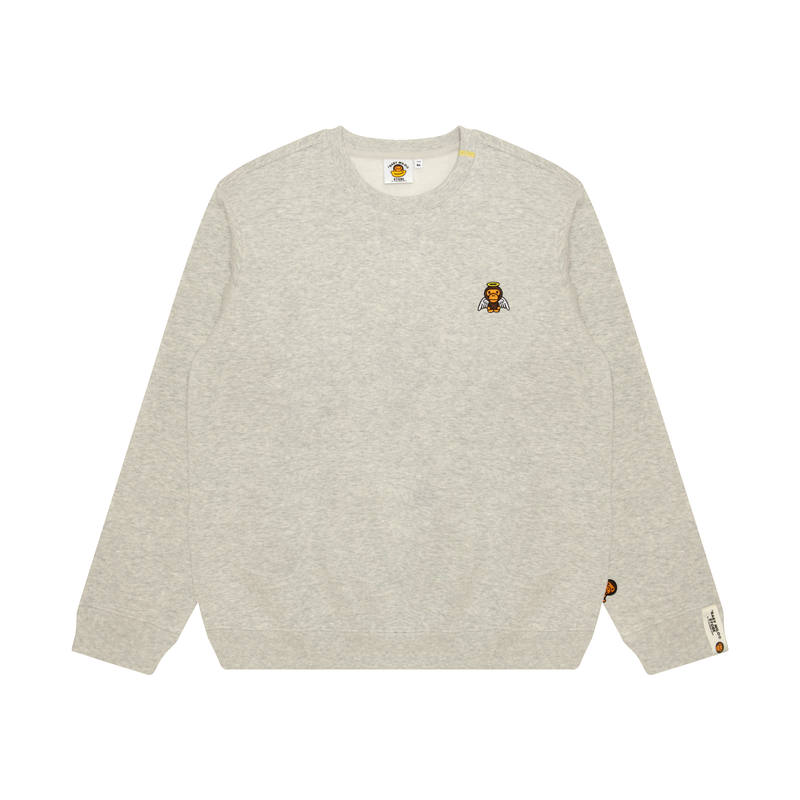 Aape Sweatshirts Women's Gray White WH2 Crew Neck Moderate Other