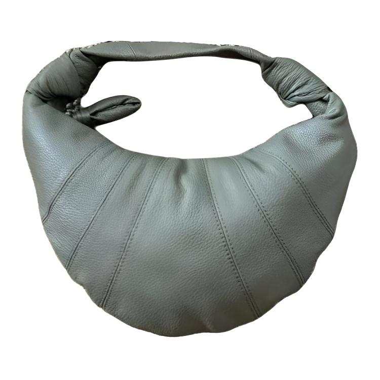 Lemaire Croissant Cow Leather Handbag Mini Women's Green Clay Tone