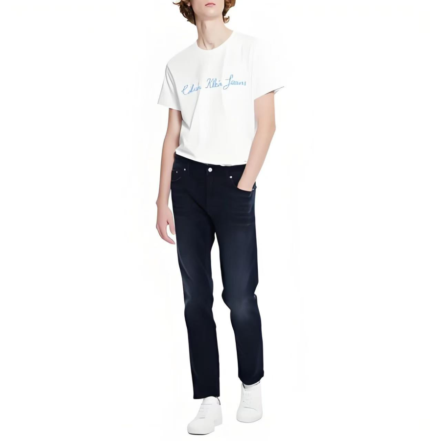 Calvin Klein Jeans Men's Blue Black Moderate Straight Fit Pants