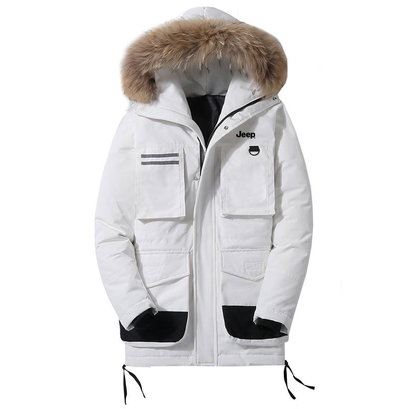Jeep Puffer Jackets Unisex Detachable Hood Thickened