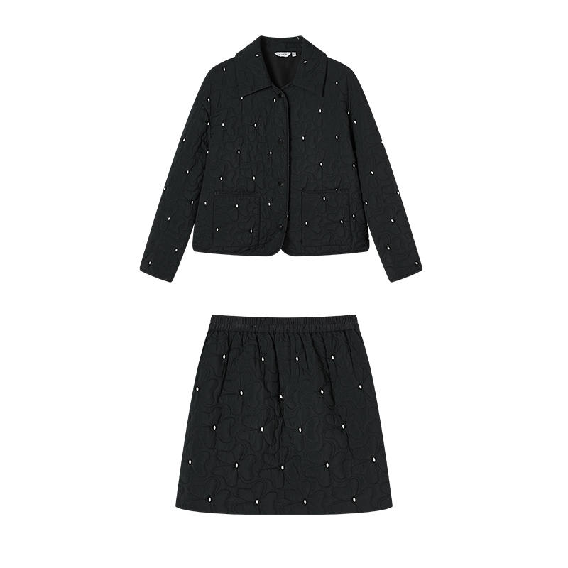 XIANGYING Two Piece Skirt Sets Women's Lapel Thin Short
