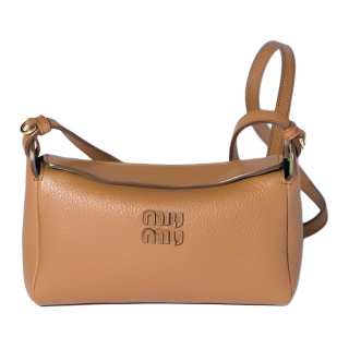 MIU MIU Calfskin Crossbody Bag, Shoulder Bag Women's Light Brown