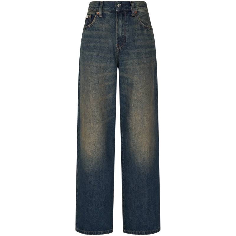 Calvin Klein Jeans Women's 01C Denim Blue Moderate Wide Leg Pants