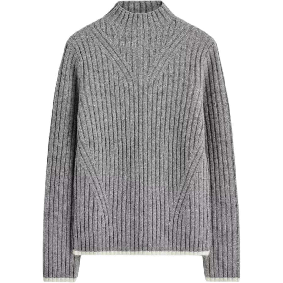 COS Sweaters Women's Gray/Cream Turtleneck Moderate Other