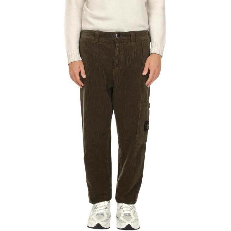 Stone Island Logo Patch Corduroy Pants