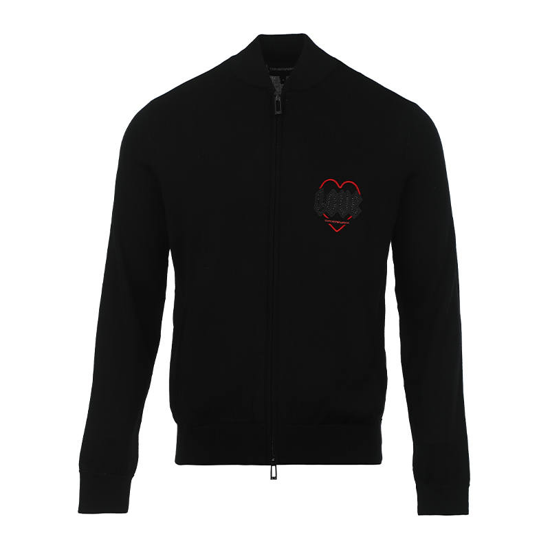 EMPORIO ARMANI FW25 Zippers Sweater Coat Men's Black