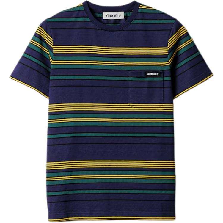 Miu Miu Striped Crewneck T-Shirt