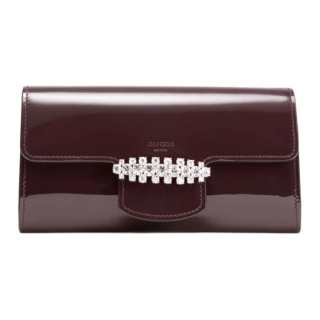 Jimmy Choo Bing Patent Leather Wallet, Shoulder Bag Mini Women's Dark Merlot