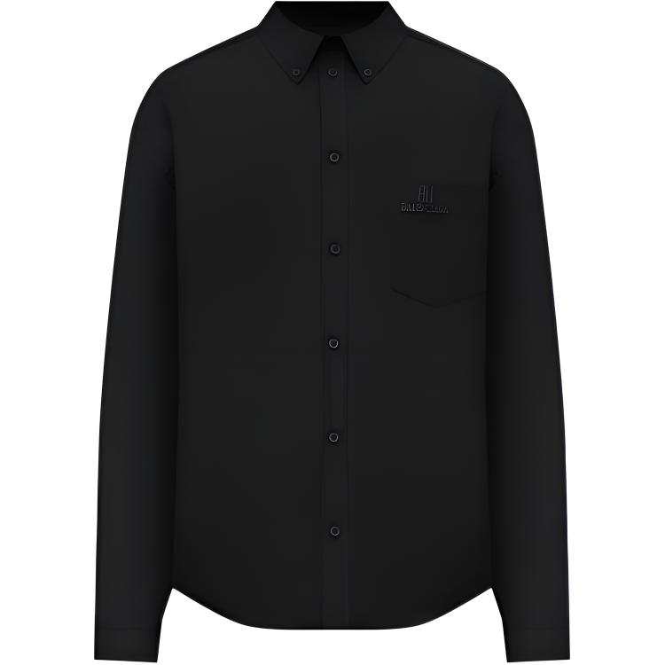 Balenciaga Bb Logo Embroidered Long-Sleeved Shirt