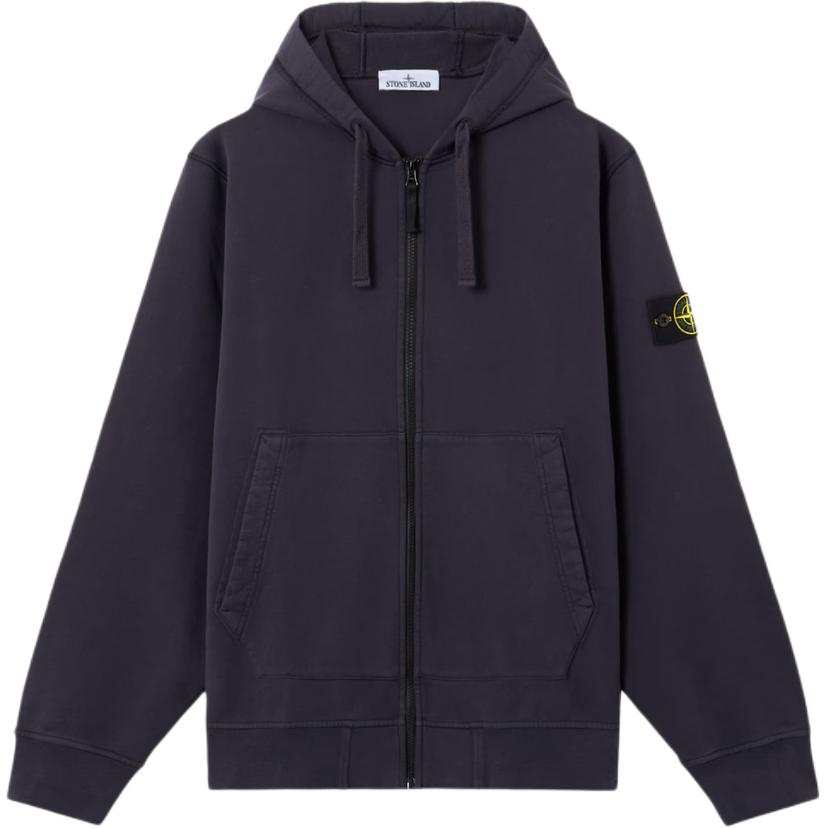Stone Island 6100061 zip badge hoodie