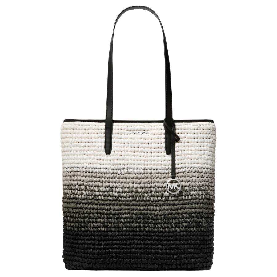 MICHAEL KORS Straw Woven Shoulder Bag Large Women's Black