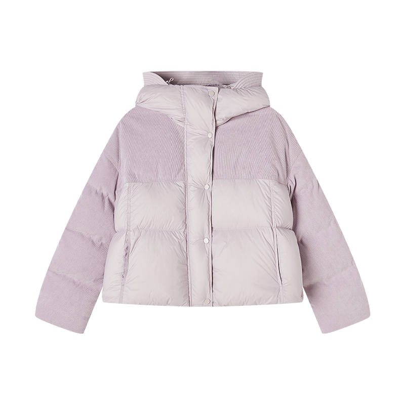 XIANGYING Down Jackets Women's Lilac Hooded Thickened Puffer Jacket