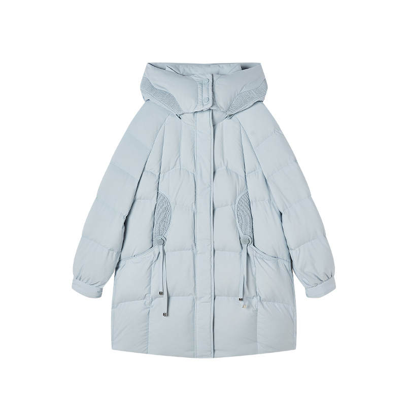 XIANGYING Down Jackets Women's Nautical Blue Thickened Puffer Jacket