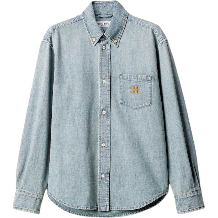 Miu Miu logo-embroidered shirt