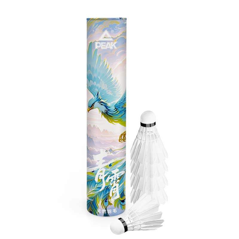 PEAK PEAK Cyan Sky Pigeon Feather Shuttlecock 12 Pack Dove Feather Dove Feather Square Toe Training Everyday Shuttlecocks