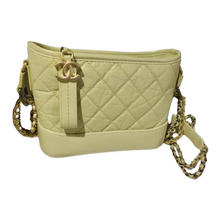 CHANEL Gabrielle Calfskin Crossbody Bags Small Women's Green