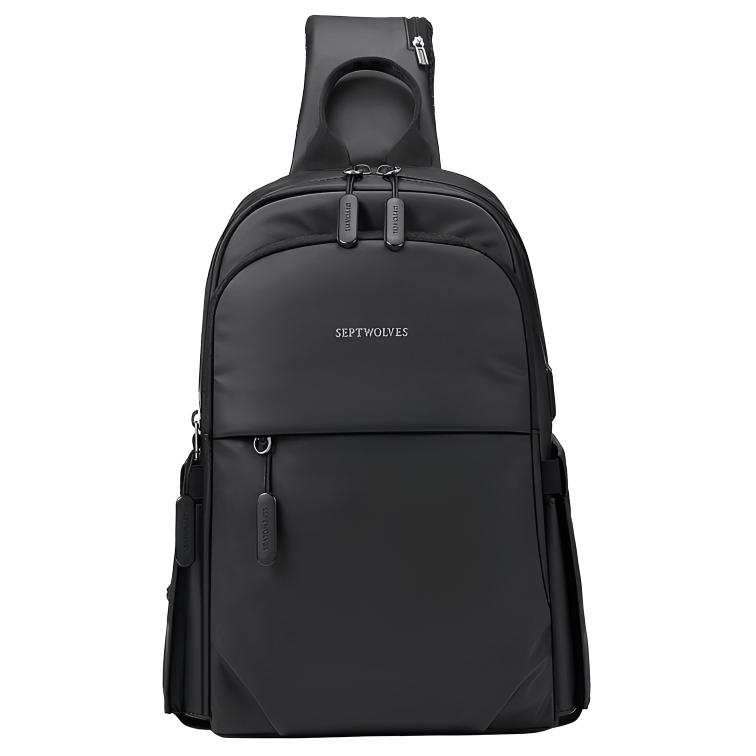 SEPTWOLVES SEPTWOLVES Fabric Sling Bag Small Men's Black