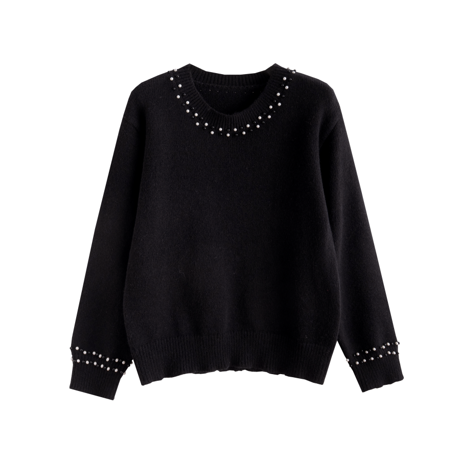 Tonlion Knitwear Women's Black Crew Neck Moderate Base Layer