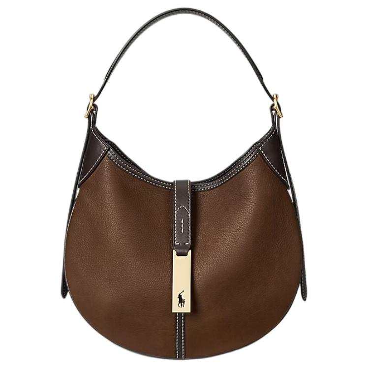 Polo Ralph Lauren Polo ID Leather Handbag Women's Coffee